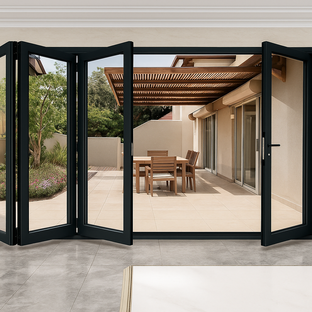 Aluminum folding doors