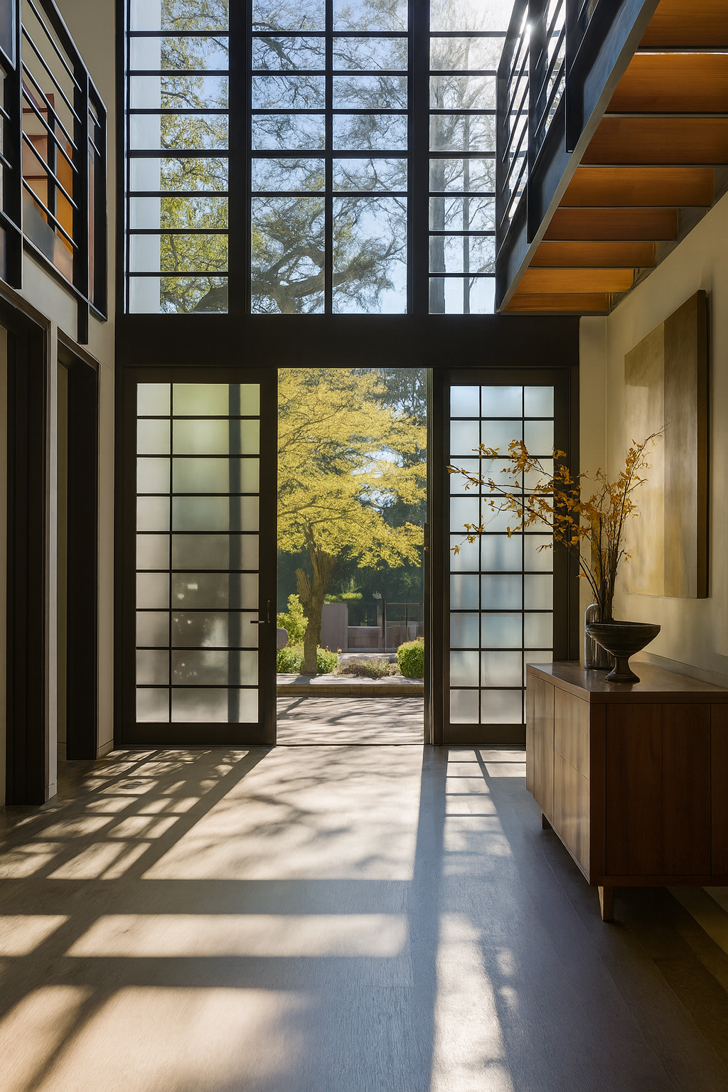 Residential house with aluminum doors